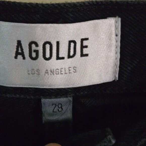 Agolde Low Slung Baggy Black Jeans Wide Leg Relaxed Fit Sustainable Size 28 - Picture 7 of 9